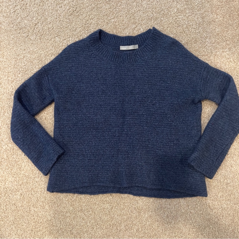 Vince Blue Crew Neck Sweater with Relaxed Fit